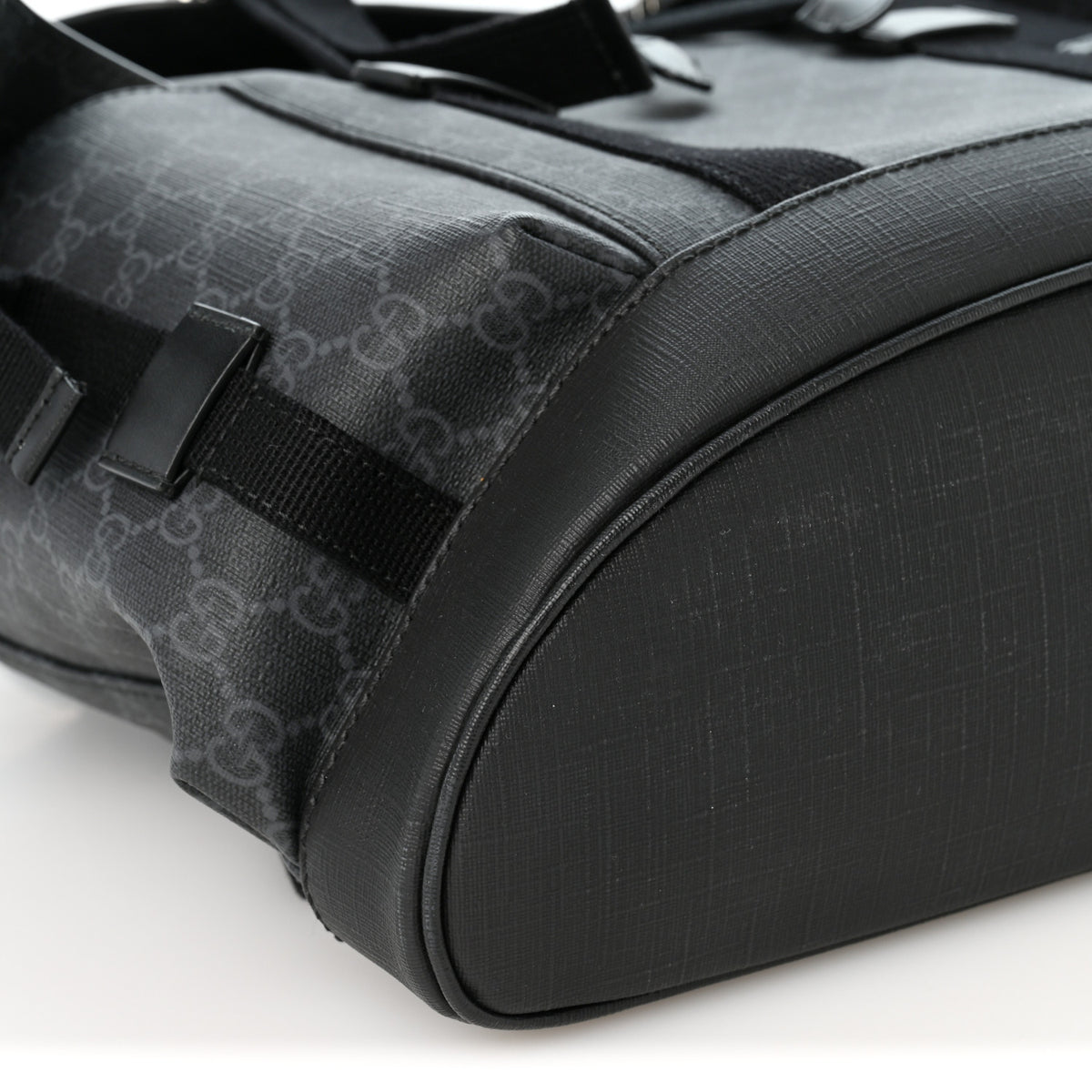 Gucci Soft GG Supreme Monogram Large Double Buckle Backpack Black 9 of 11