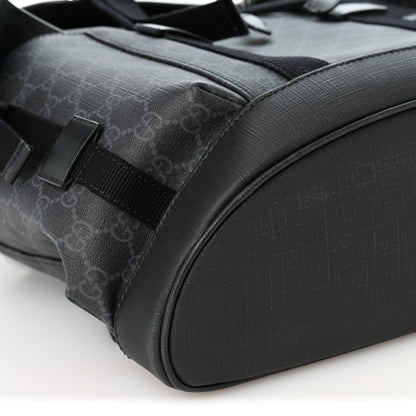 Gucci Soft GG Supreme Monogram Large Double Buckle Backpack Black 9 of 11