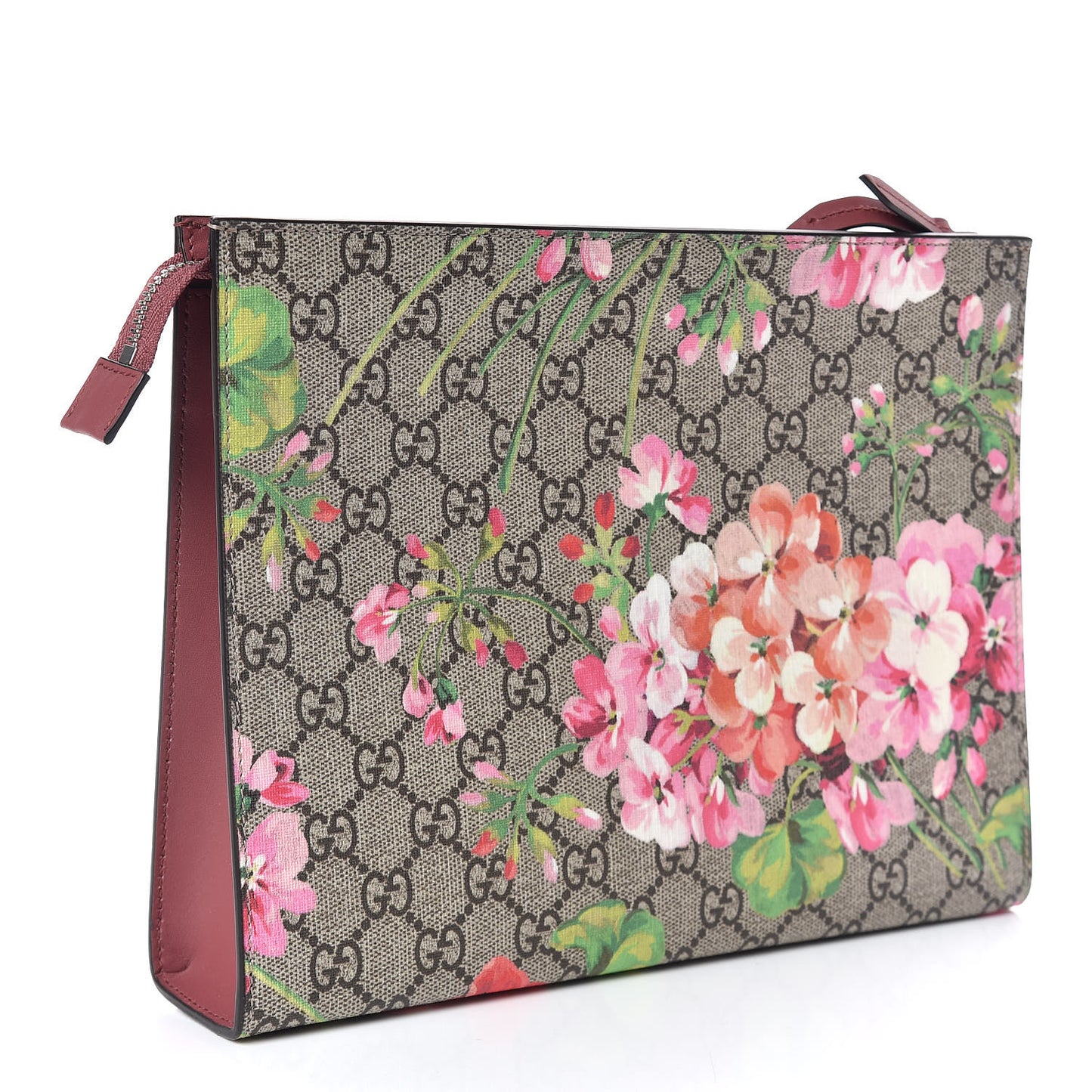 GG Supreme Monogram Blooms Large Cosmetic Case Beige Multicolor Dry Rose