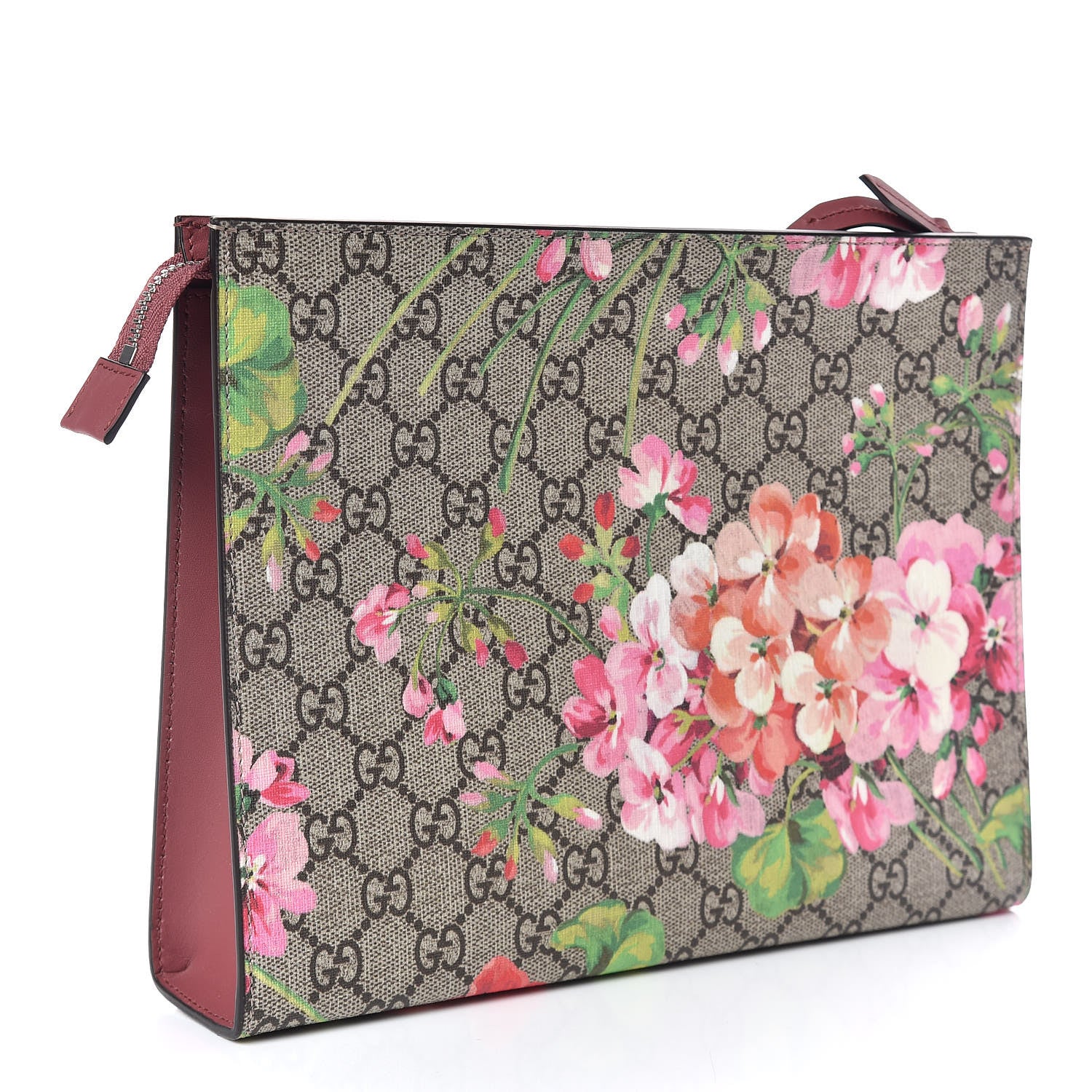 Gucci GG Supreme Monogram Blooms Large Cosmetic Case Beige Multicolor Dry Rose 3 of 9