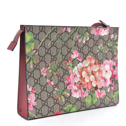 Gucci GG Supreme Monogram Blooms Large Cosmetic Case Beige Multicolor Dry Rose 3 of 9