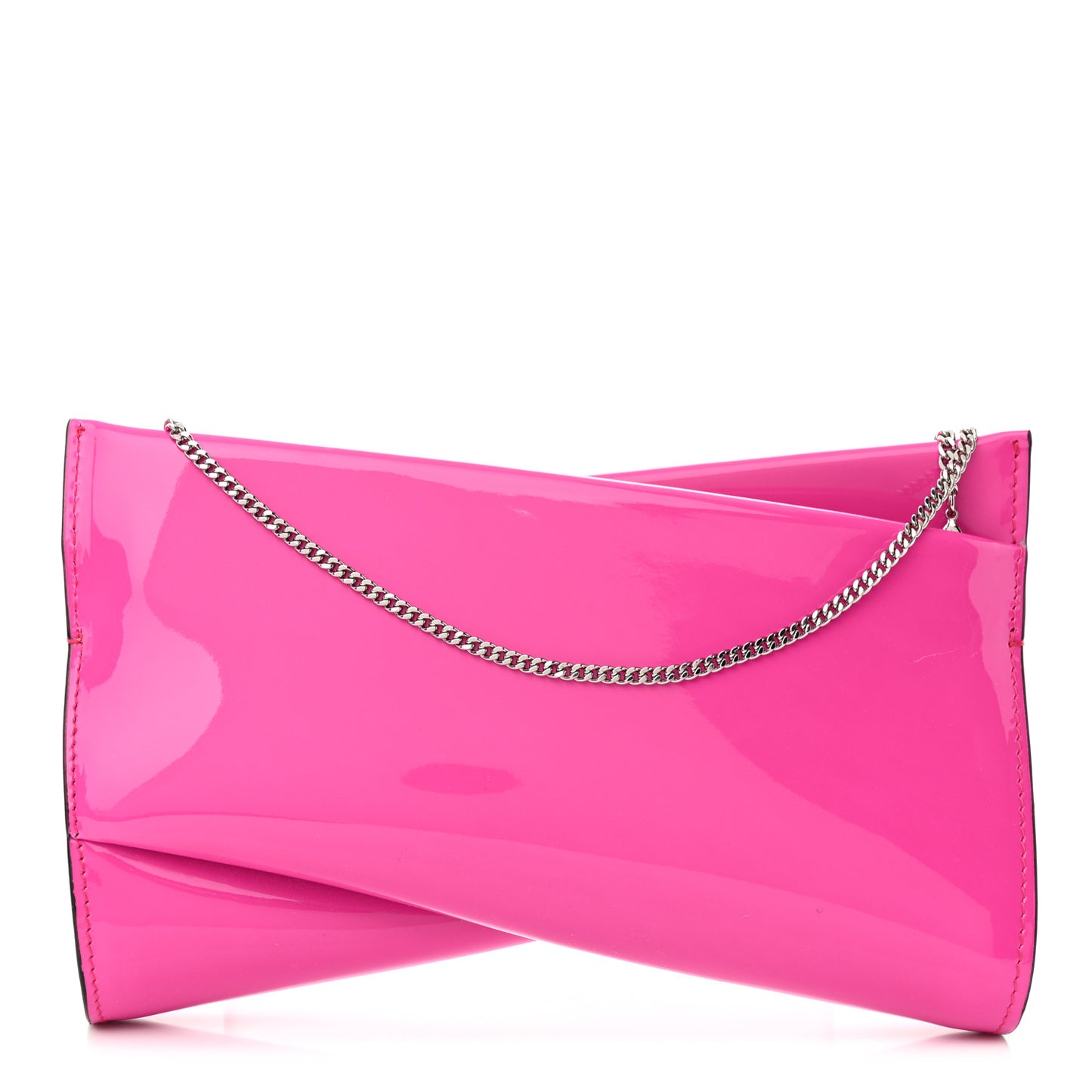 Patent Small Loubi Twist Zip Chain Clutch Bag Bolerose