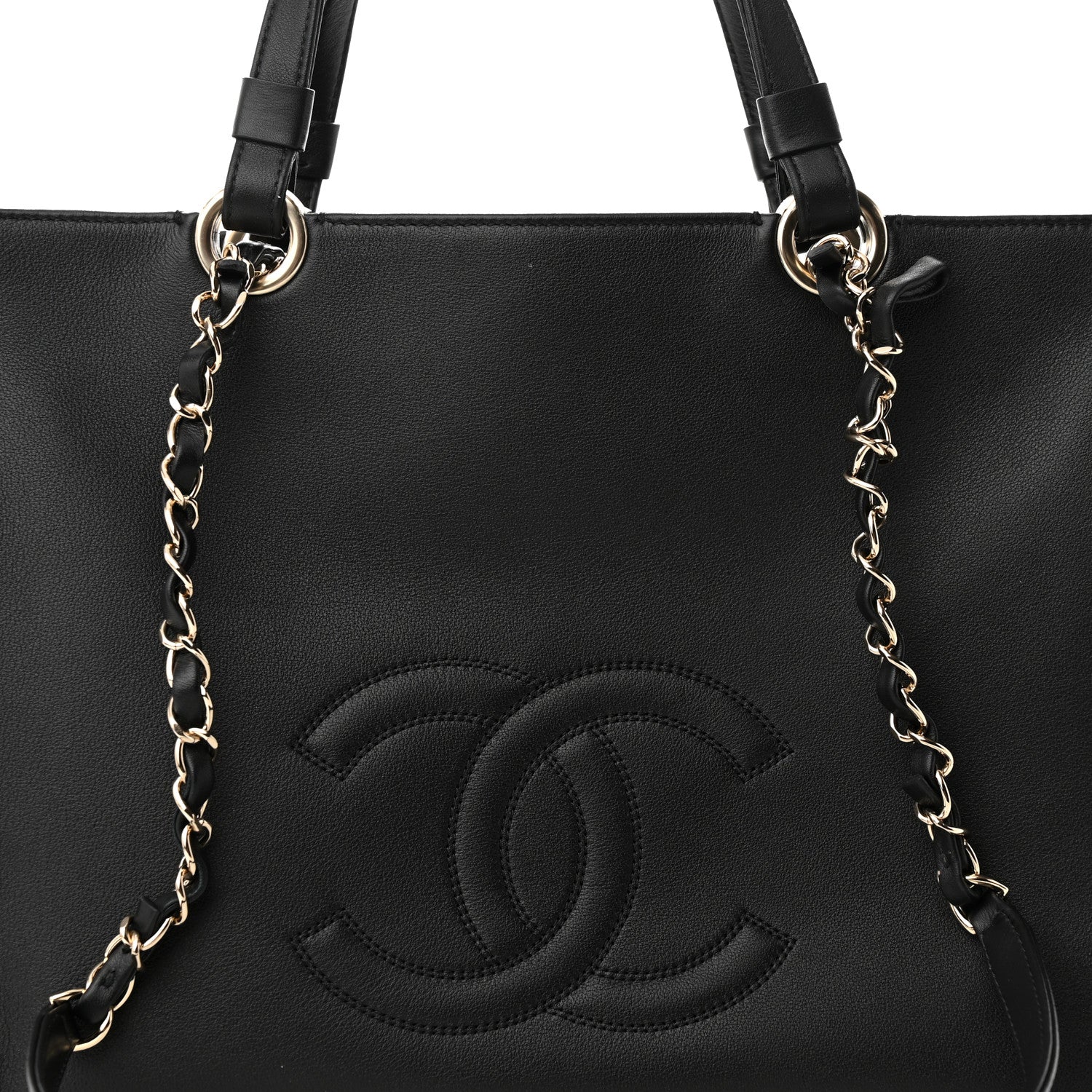 Chanel Calfskin CC Zipped Shopping Tote Black 7 of 11
