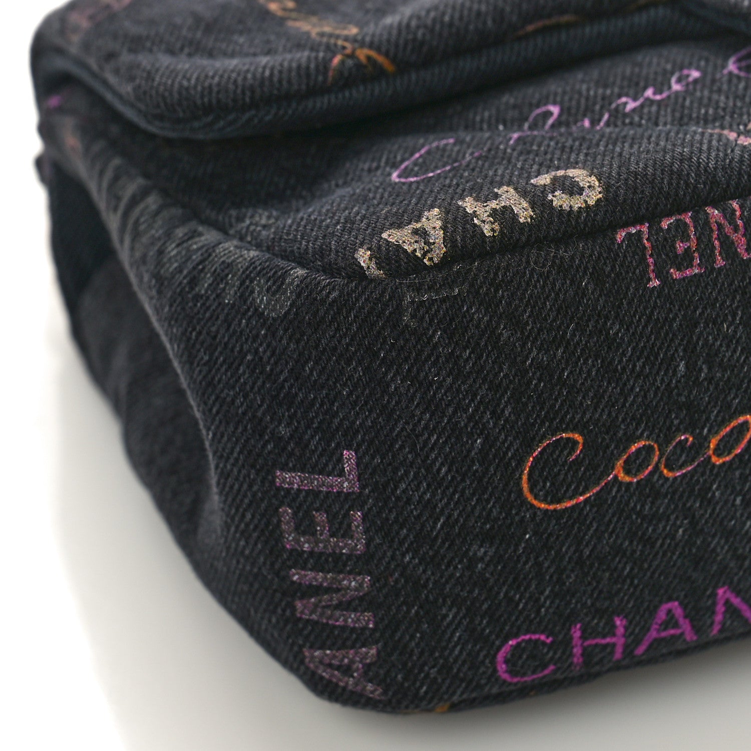 Chanel Denim Quilted Denim Mood Mini Rectangular Flap Black Multicolor 8 of 9