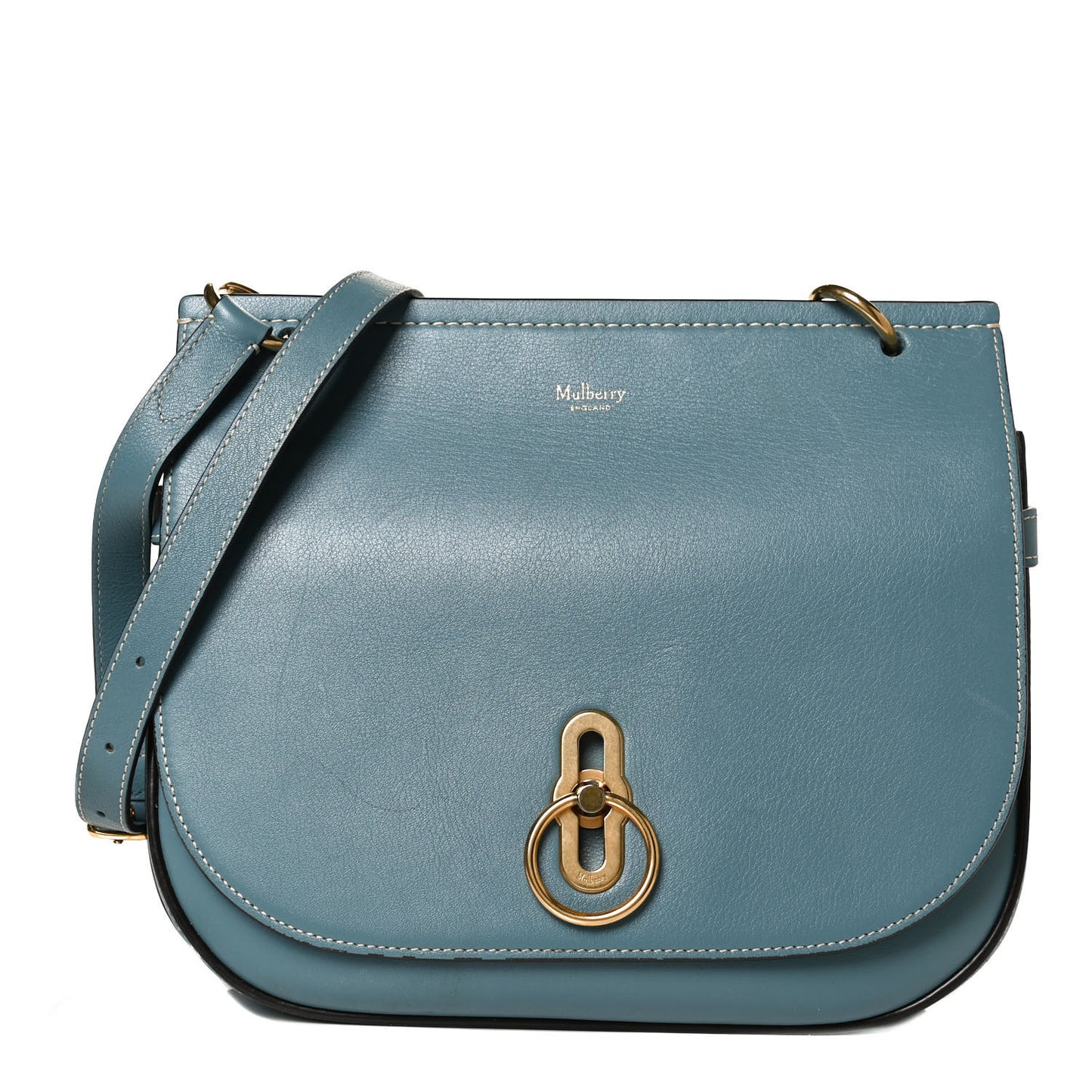 Silky Calfskin Amberley Satchel Blue