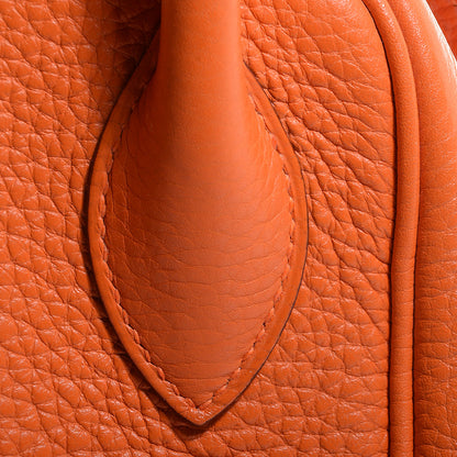 Hermes Taurillon Clemence Lindy 34 Orange 12 of 17
