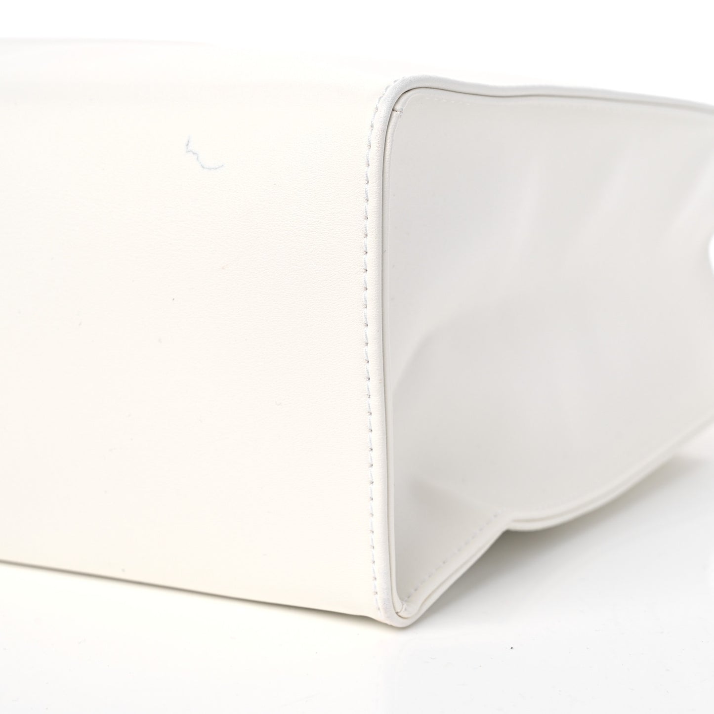 Vegan Leather Medium Shopping Bag White