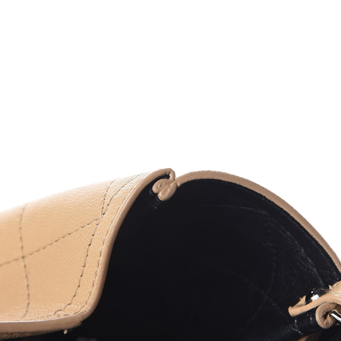 Caviar Stitched Large Shopping Tote Beige