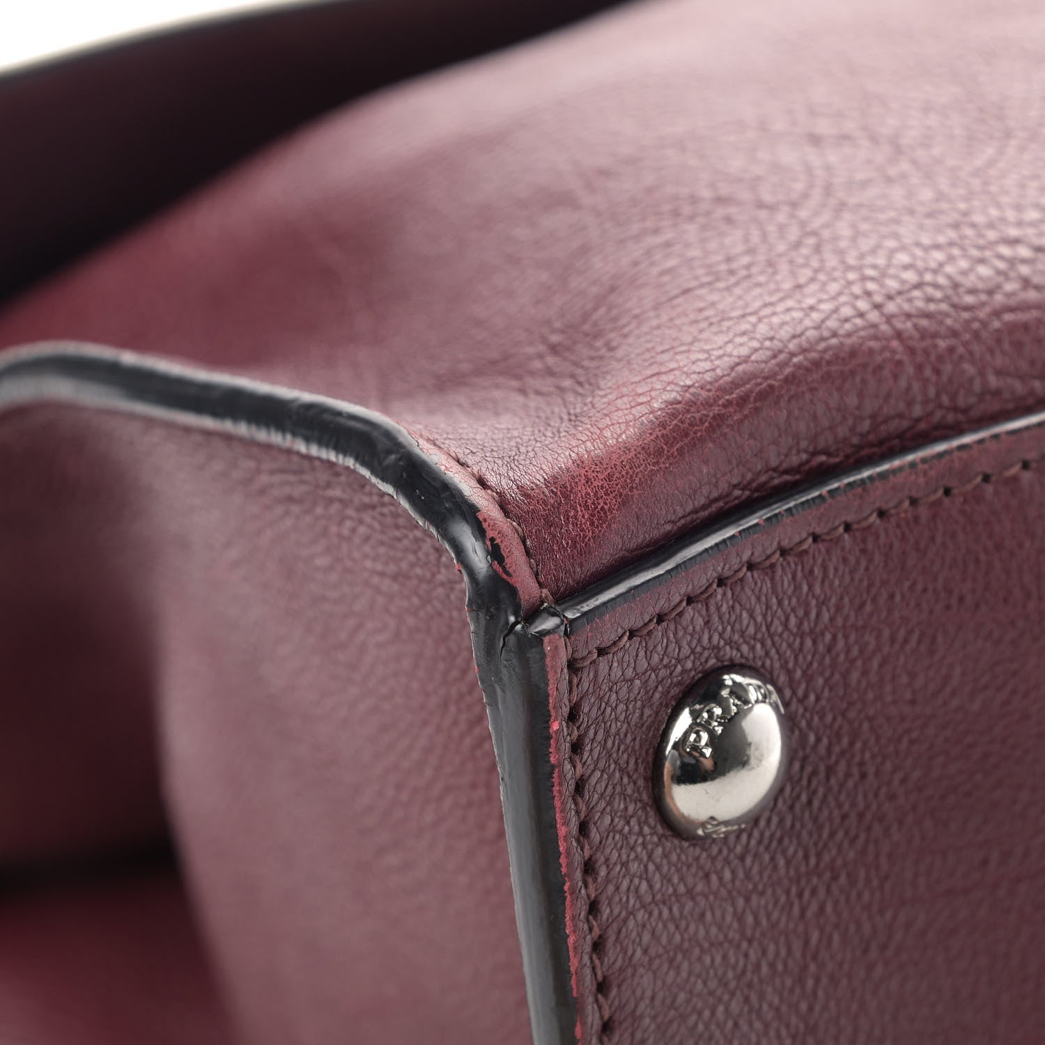 Prada Glace Calfskin Sound Tote Bag Ametista 9 of 15
