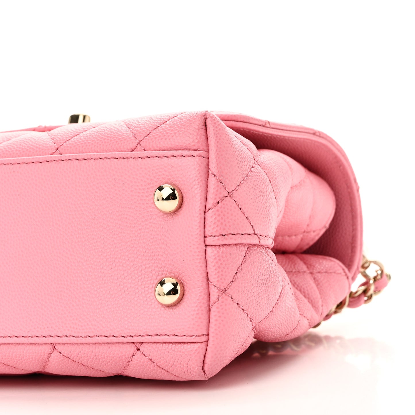 Caviar Quilted Extra Mini Coco Chain Handle Flap Pink