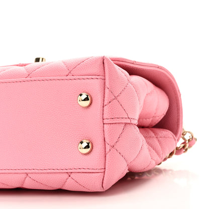 Chanel Caviar Quilted Extra Mini Coco Chain Handle Flap Pink 10 of 11