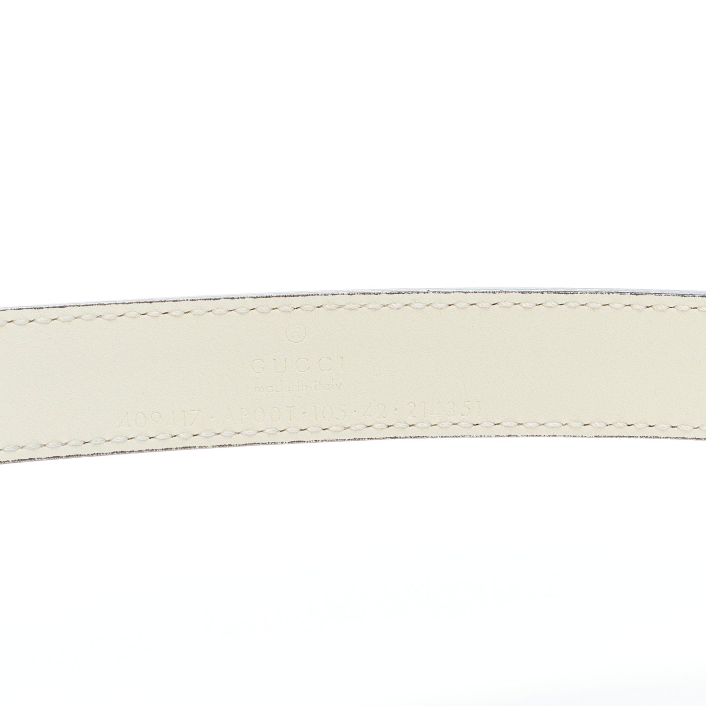 Calfskin Double G 20mm Belt 105 42 Mystic White