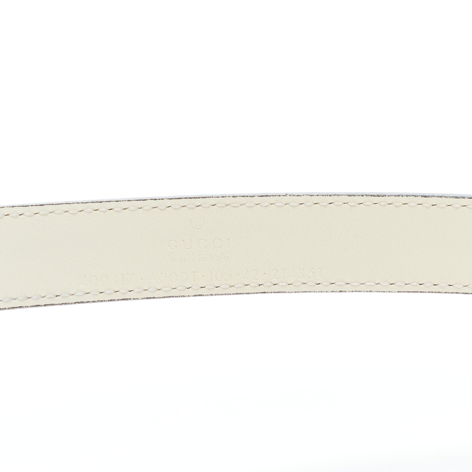 Gucci Calfskin Double G 20mm Belt 105 42 Mystic White 5 of 5