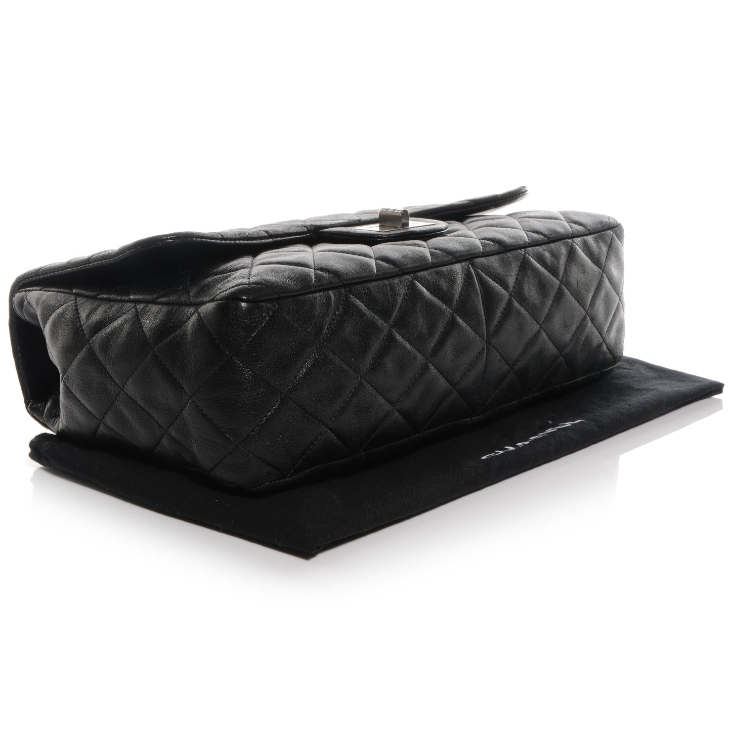 Washed Lambskin Quilted Jumbo Hybrid Reissue Flap Black