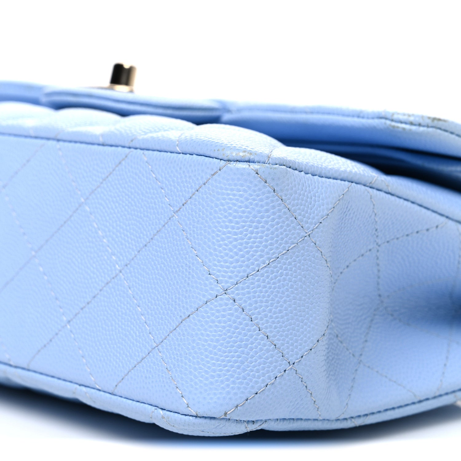 Chanel Caviar Quilted Small Double Flap Light Blue 10 of 13
