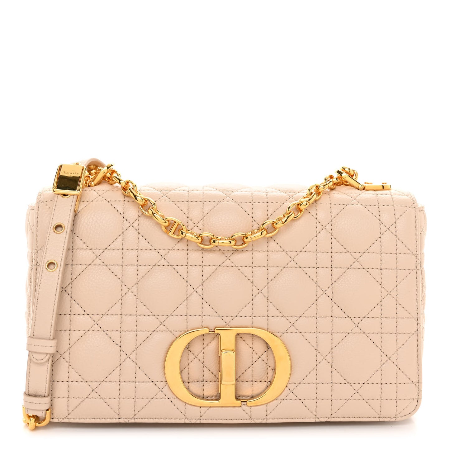 Supple Calfskin Cannage Medium Caro Bag Beige