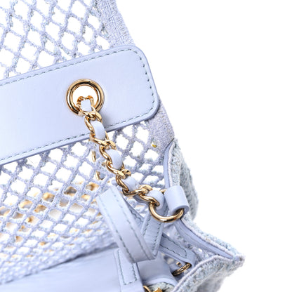 Chanel Mesh Macrame Small Flap Bag  Light Blue 9 of 10