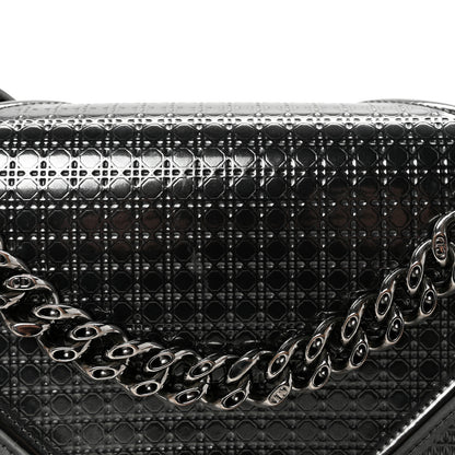 Christian Dior Metallic Patent Micro-Cannage Medium Diorama Flap Bag Onyx Black 7 of 9