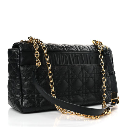 Christian Dior Grained Calfskin Cannage Large Caro Bag Black 3 of 9
