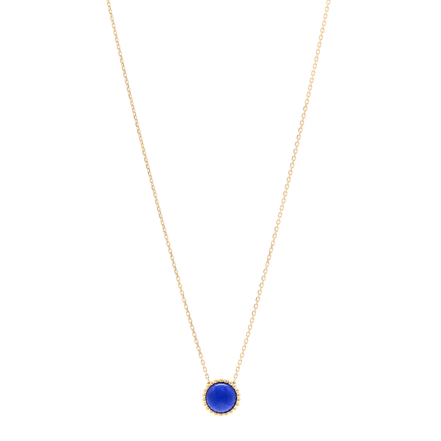 18K Yellow Gold Lapis Lazuli Perlee Couleurs Pendant Necklace