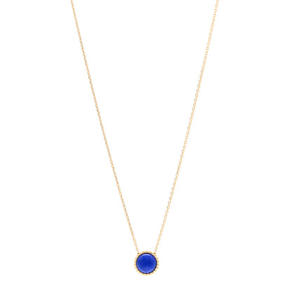Van Cleef & Arpels 18K Yellow Gold Lapis Lazuli Perlee Couleurs Pendant Necklace 1 of 6