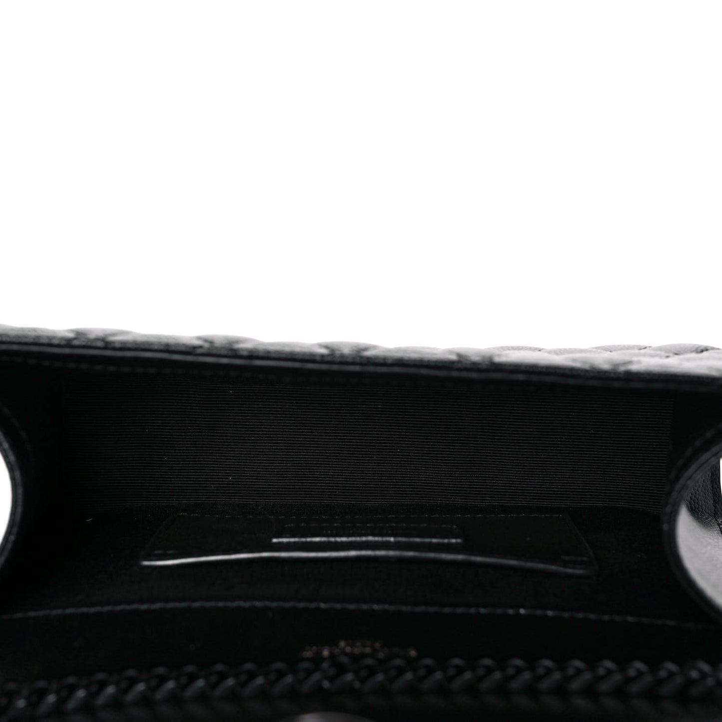 Grain De Poudre Textured Mixed Matelasse Triquilt Small Monogram Satchel Black