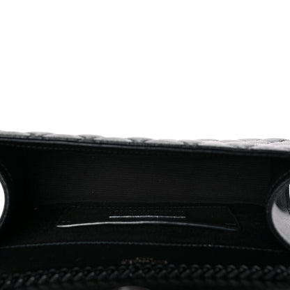 Saint Laurent Grain De Poudre Textured Mixed Matelasse Triquilt Small Monogram Satchel Black 4 of 7