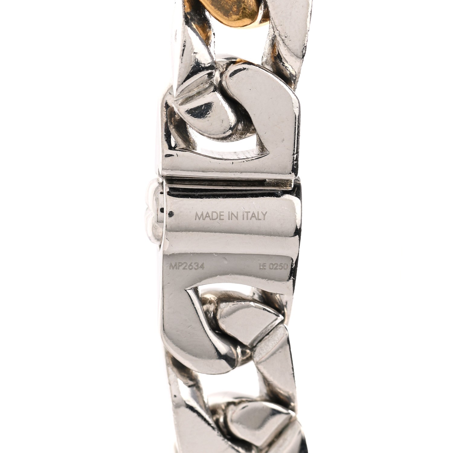 Louis Vuitton Metal Enamel Crystal Soapy Chain Necklace Silver Gold 6 of 7