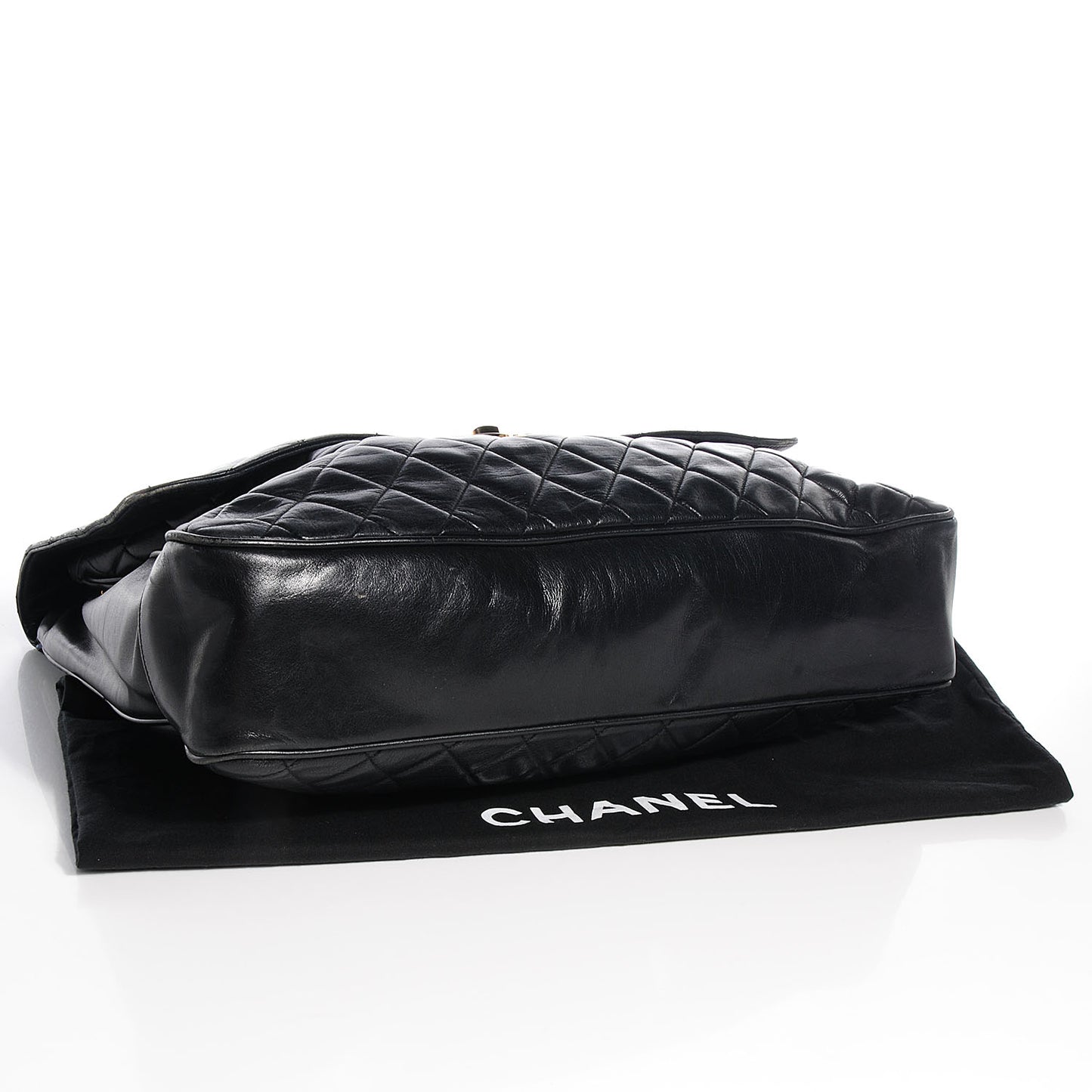 Lambskin Messenger Flap Black