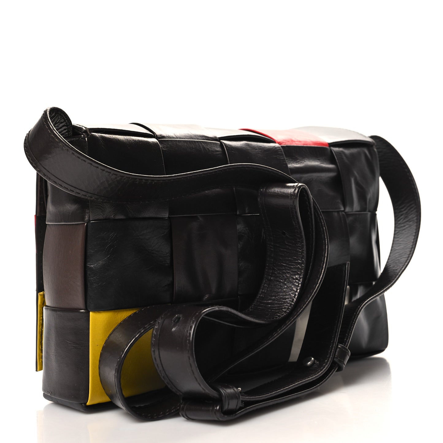 Paper Calfskin Maxi Intrecciato Cassette Crossbody Bag Fondant Bitter chocolate
