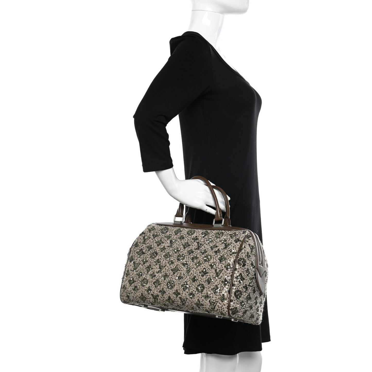 Sequin Monogram Sunshine Express Speedy Kaki