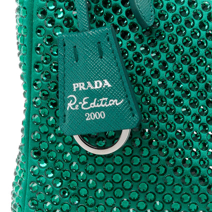 Prada Satin Crystal Mini Re-Edition 2000 Bag Mango 8 of 12