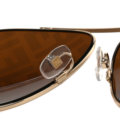 Fendi Metal Fendi Forever Aviator Sunglasses FF0407/G/S Gold 7 of 8