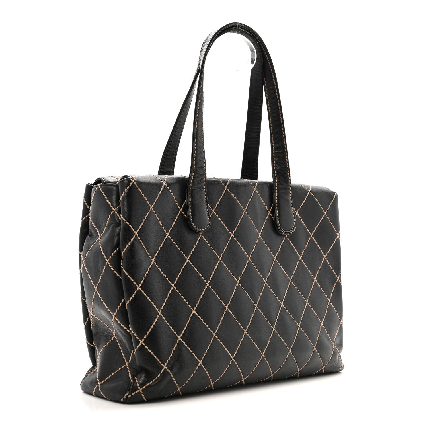 Chanel Calfskin Wild Stitch Large Tote Black 1844742 – FASHIONPHILE