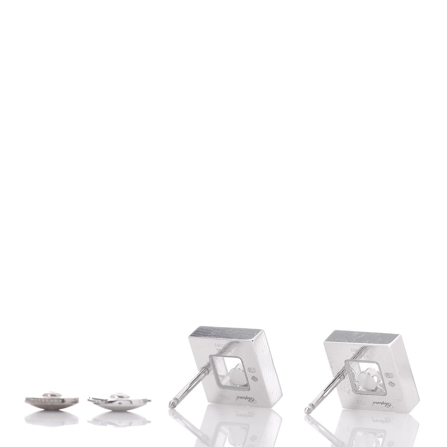 18K White Gold Happy Diamonds Square Earrings