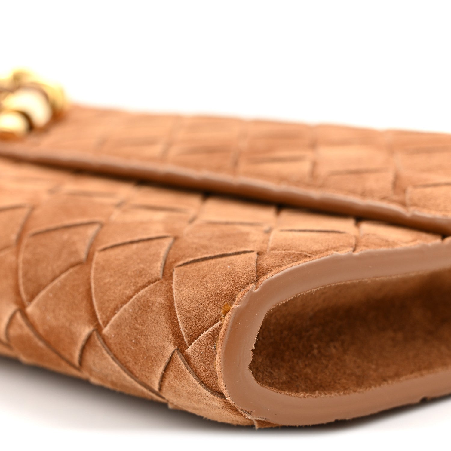 Bottega Veneta Suede Intrecciato Long Andiamo Top Handle Clutch