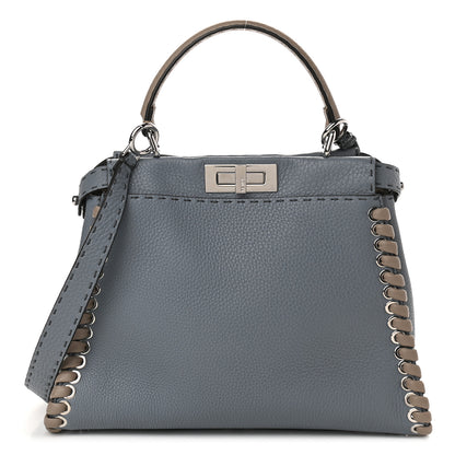 Fendi Cuoio Romano Selleria Vitello Dolce Lace Up Medium Peekaboo Iconic Satchel Nube Corda Tortora 1 of 9