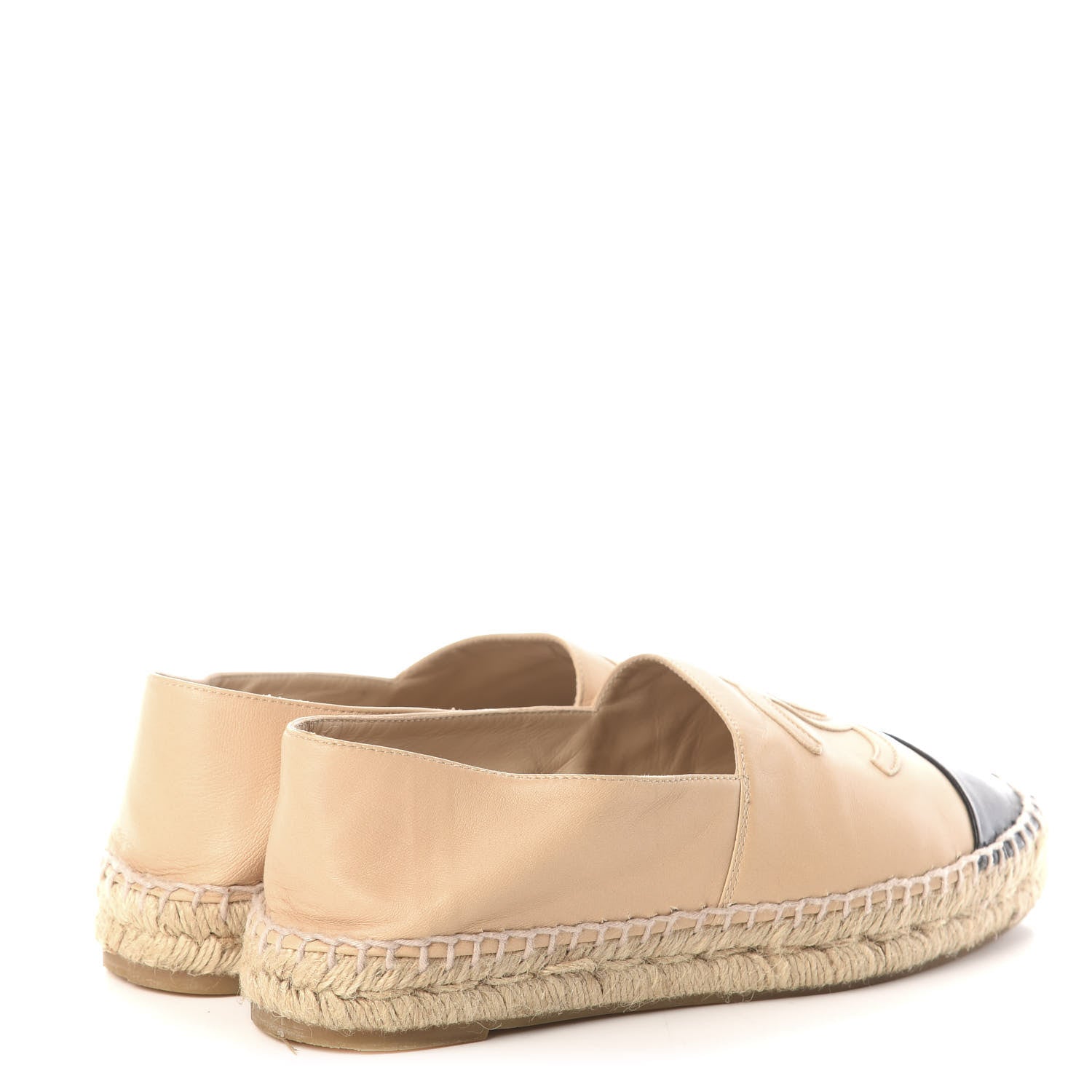 Chanel Lambskin CC Espadrilles 37 Beige Black 4 of 7