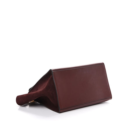 Celine Smooth Calfskin Suede Medium Trapeze Burgundy 3 of 15