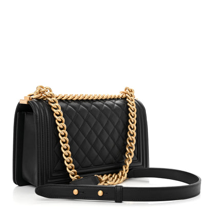 Chanel Lambskin Quilted Medium Boy Flap Black 2 of 9