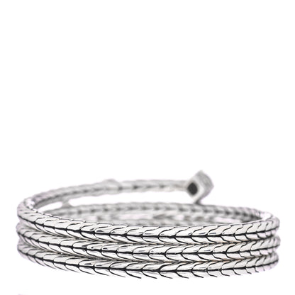 John Hardy Sterling Silver Blue Topaz Hematite Classic Chain Coil Bracelet 3 of 4