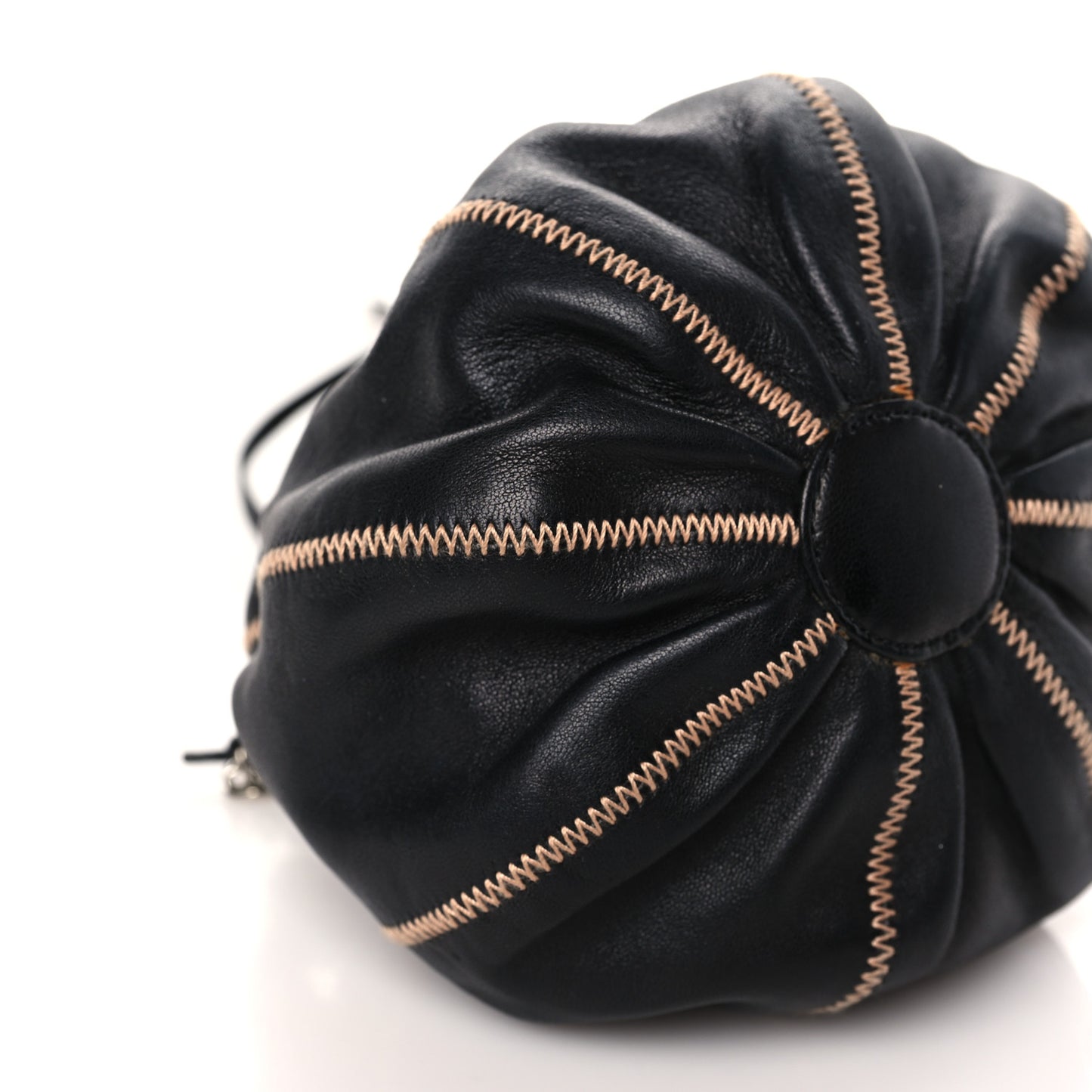 Lambskin Satin Reversible Mini Sac Cordon Black Peach