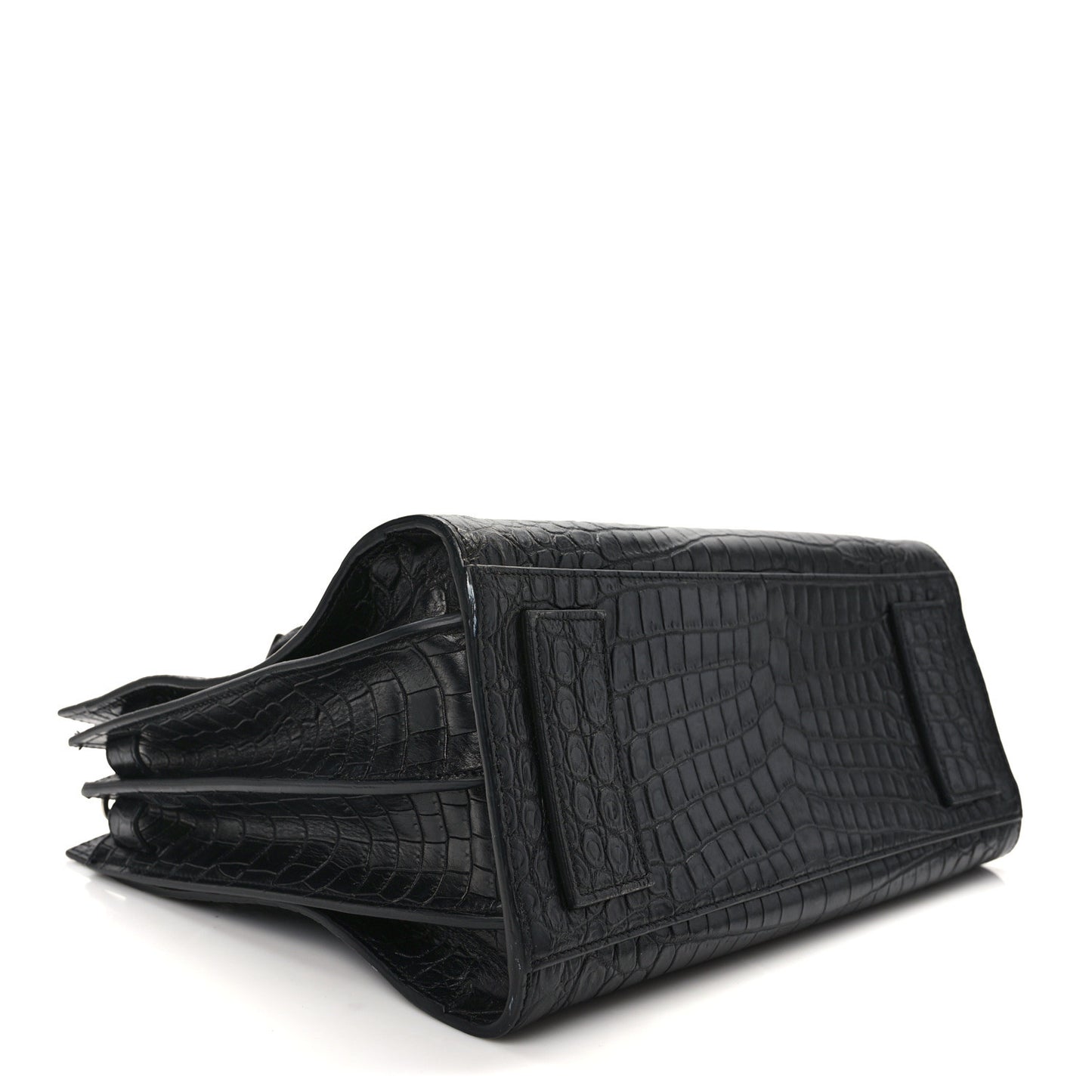 Calfskin Crocodile Embossed Small Supple Sac de Jour Black