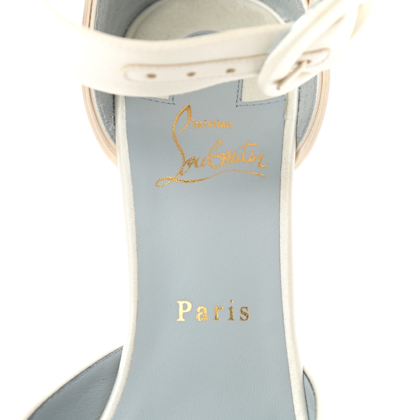 Crepe Satin Raissa 85 Ankle Strap Pumps 39.5 Off White