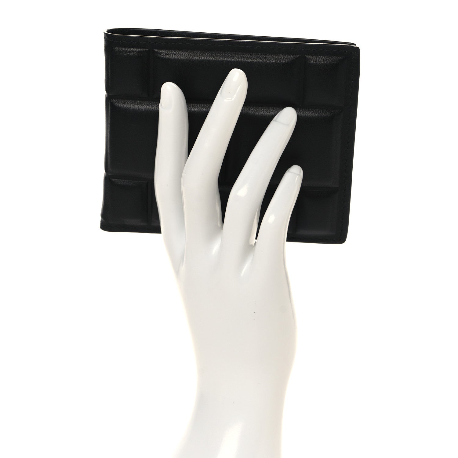 Bottega Veneta Calfskin Padded Paper Bi-Fold Wallet Black 2 of 8