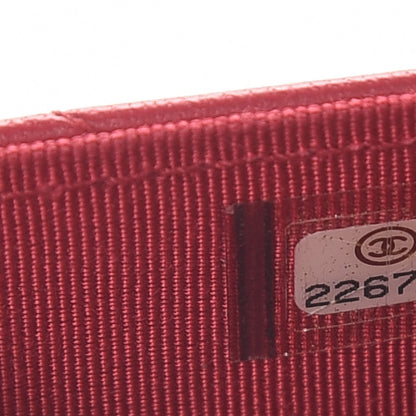 Chanel Lambskin Quilted Flap Card Holder Dark Pink 8 of 9