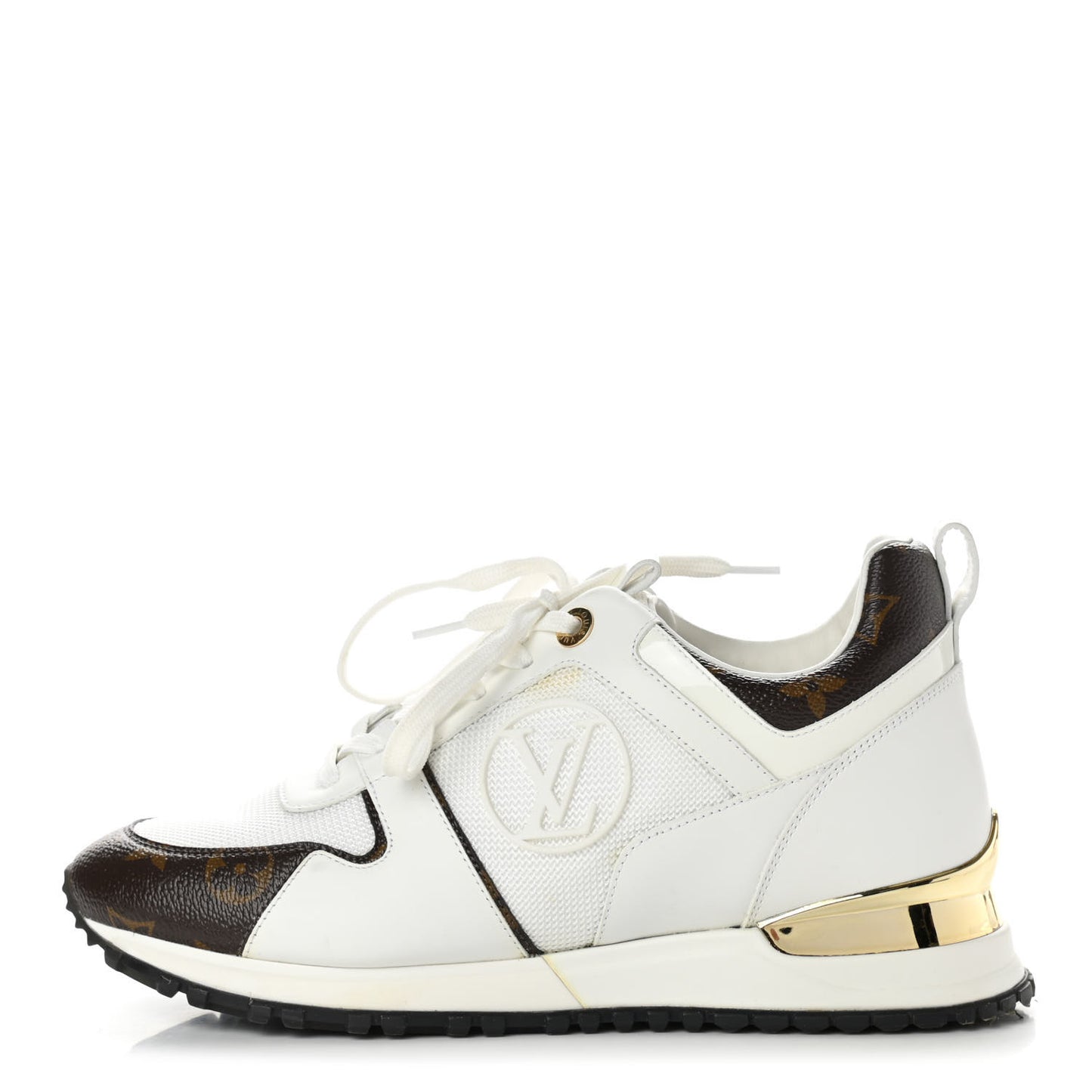 Calfskin Monogram Run Away Sneakers 38 White