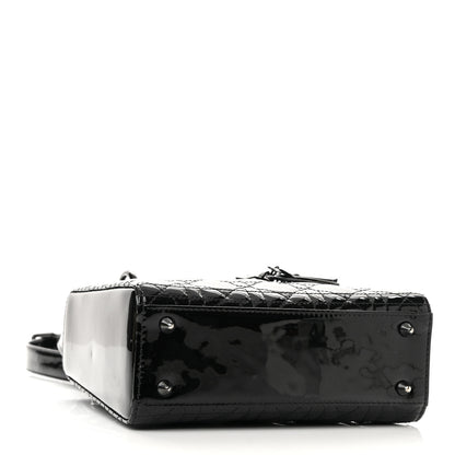 Christian Dior Ultraglossy Patent Cannage Small Lady Dior Black 4 of 10
