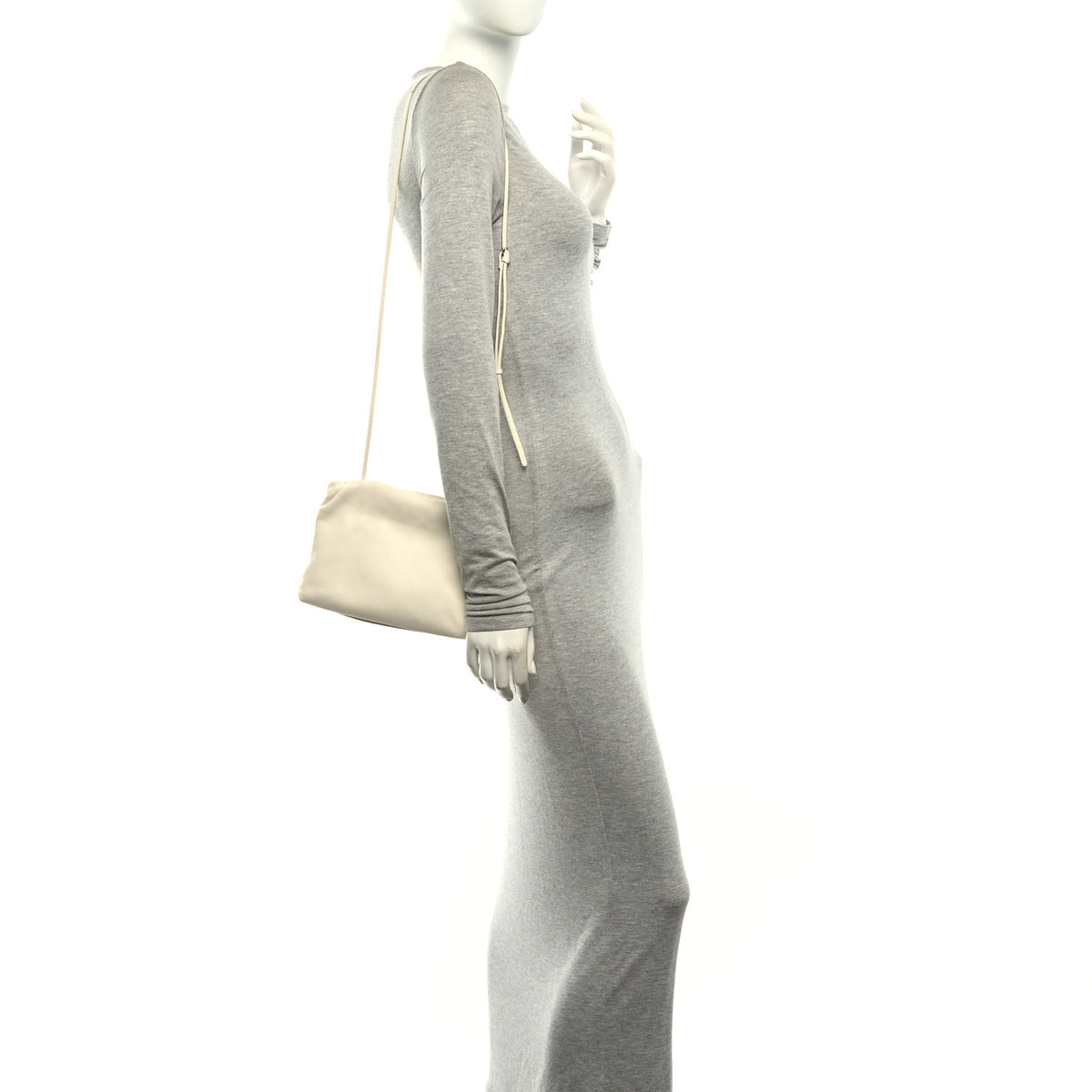 The Row Grained Calfskin Bourse Clutch Ivory 2 of 9