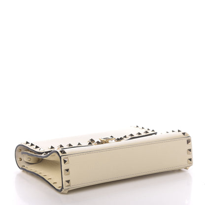 Valentino Garavani Pebbled Calfskin Medium Rockstud Flip Lock Crossbody Bag Light Ivory 4 of 10